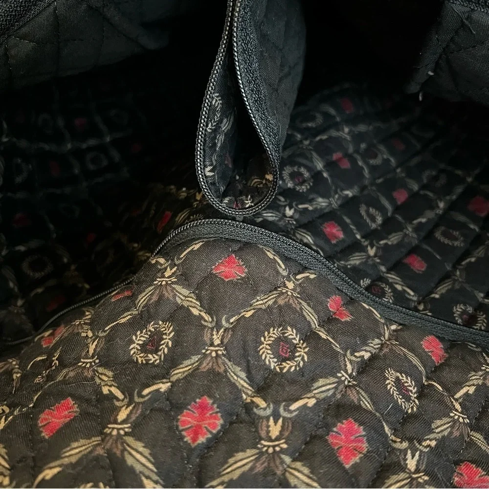 Vintage VERA BRADLEY Laurel 1997 Garment Bag Black Red Floral Travel Quilted USA